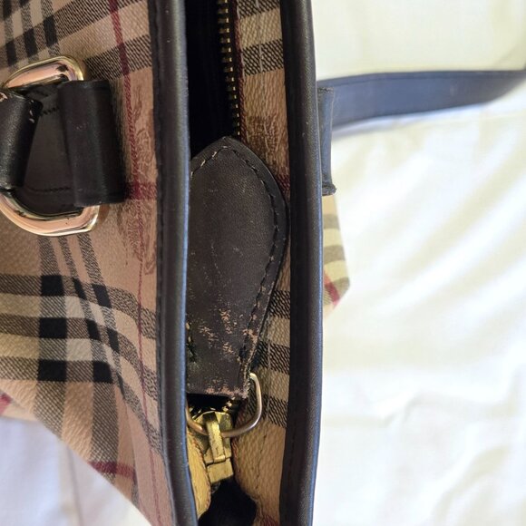 BURBERRY Nova Check Coated Canvas Top Zip Tote Vintage - Picture 5 of 11
